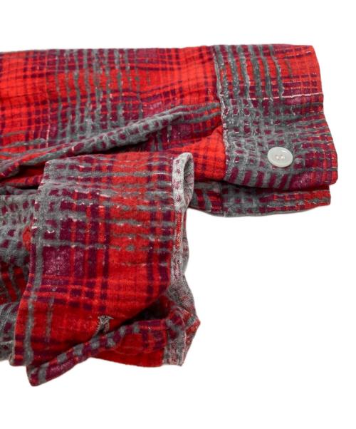 Pilgrim（ピルグリム）Pilgrim (ピルグリム) ヴィンテージリブ付きプリントネルチェックシャツ レッド サイズ:Lの古着・服飾アイテム