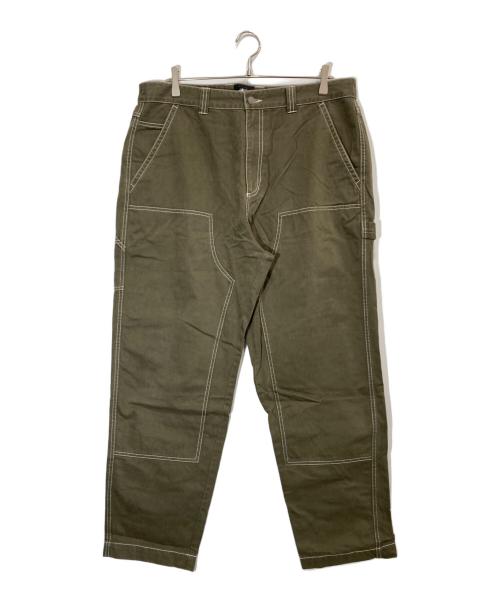 stussy（ステューシー）stussy (ステューシー) Canvas Carpenter ダブルニーパンツ オリーブ サイズ:36の古着・服飾アイテム