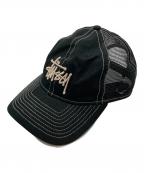 stussy×New Eraステューシー×ニューエラ）の古着「9TWENTY WASHED BASIC TRUCKER」｜ブラック