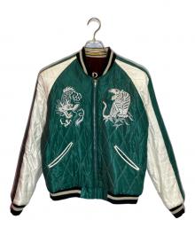 東洋エンタープライズ（トウヨウエンタープライズ）の古着「Mid 1950s Style Velveteen Souvenir Jacket」｜グリーン×ブラウン