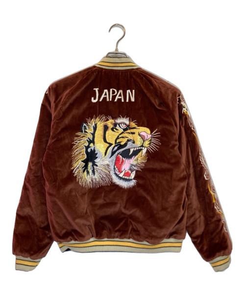 東洋エンタープライズ（トウヨウエンタープライズ）東洋エンタープライズ (トウヨウエンタープライズ) Mid 1950s Style Velveteen Souvenir Jacket グリーン×ブラウン サイズ:Mの古着・服飾アイテム