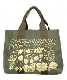 HUNTING WORLD×SHOGO SEKINE（ハンティングワールド×ショウゴ セキネ）の古着「ボルネオチャリティートートバッグM」｜グリーン
