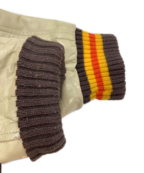 HEWITT（ヒューイット）HEWITT (ヒューイット) BACKDROP (バックドロップ) 別注スタジャン ブラウン×ベージュ サイズ:36の古着・服飾アイテム