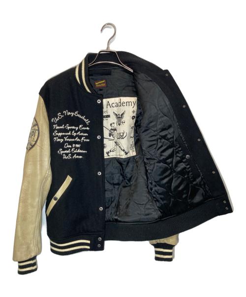 AVIREX（アヴィレックス）AVIREX (アヴィレックス) オールドスタジャン ブラック×ベージュ サイズ:Lの古着・服飾アイテム