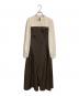 Her lip to（ハーリップトゥ）の古着「Bicolor Draped Dress」｜ブラウン