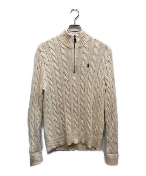 POLO RALPH LAUREN（ポロ・ラルフローレン）POLO RALPH LAUREN (ポロ・ラルフローレン) ハーフジップニット ベージュ サイズ:SIZE Mの古着・服飾アイテム