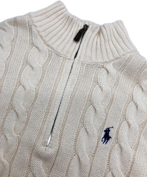POLO RALPH LAUREN（ポロ・ラルフローレン）POLO RALPH LAUREN (ポロ・ラルフローレン) ハーフジップニット ベージュ サイズ:SIZE Mの古着・服飾アイテム