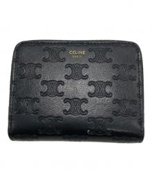 CELINE（セリーヌ）の古着「トリオンフ コンパクト ジップドウォレット」｜ブラック