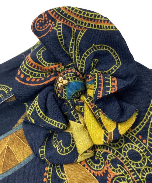 LAONARD（レオナード）LAONARD (レオナード) シルク切替カーディガン ネイビー サイズ:Mの古着・服飾アイテム