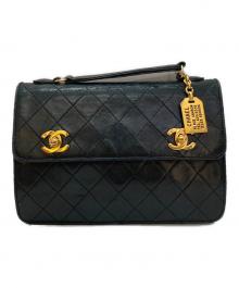 CHANEL（シャネル）の古着「ダブルターンロックチェーンショルダーバッグ」｜ブラック