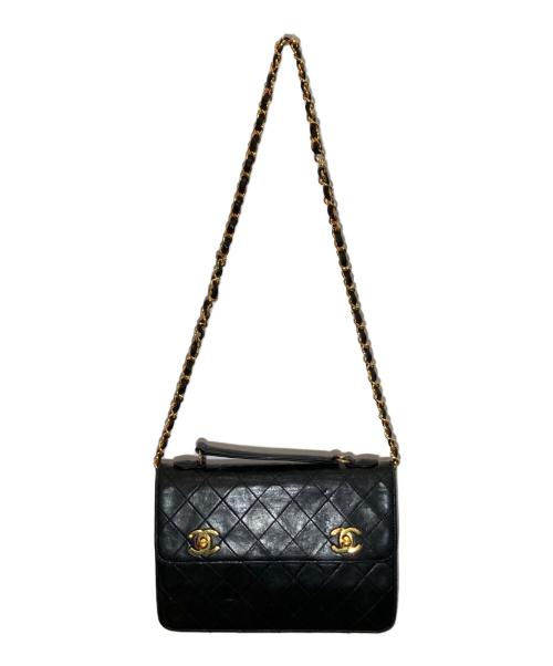 CHANEL（シャネル）CHANEL (シャネル) ダブルターンロックチェーンショルダーバッグ ブラックの古着・服飾アイテム