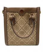 TORY BURCHトリーバーチ）の古着「T モノグラム ジャカード ミニ トート」｜ベージュ