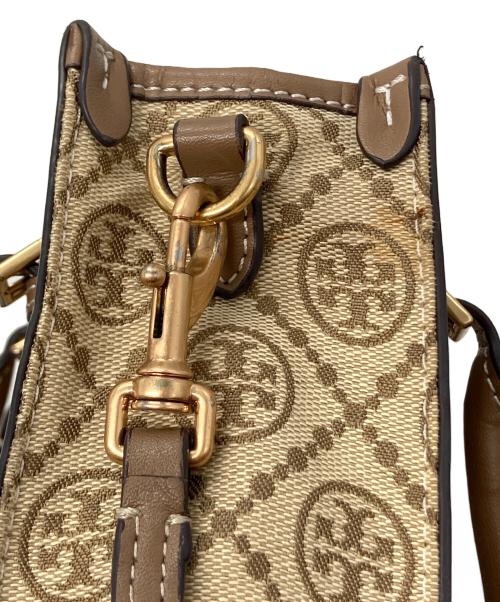 TORY BURCH（トリーバーチ）TORY BURCH (トリーバーチ) T モノグラム ジャカード ミニ トート ベージュの古着・服飾アイテム