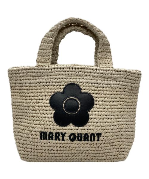 MARY QUANT（マリークヮント）MARY QUANT (マリークヮント) クロッシェラフィアライク トート ホワイト サイズ:-の古着・服飾アイテム