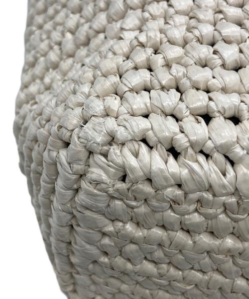 MARY QUANT（マリークヮント）MARY QUANT (マリークヮント) クロッシェラフィアライク トート ホワイト サイズ:-の古着・服飾アイテム