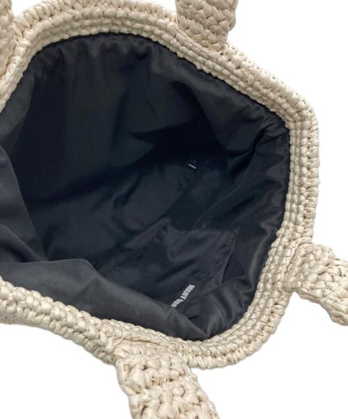 MARY QUANT（マリークヮント）MARY QUANT (マリークヮント) クロッシェラフィアライク トート ホワイト サイズ:-の古着・服飾アイテム