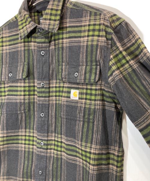 CarHartt（カーハート）CarHartt (カーハート) チェックネルシャツ ブラック×グリーン サイズ:Mの古着・服飾アイテム