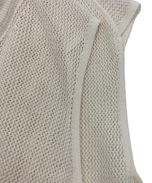 BLUE LABEL CRESTBRIDGE（ブルーレーベルクレストブリッジ）BLUE LABEL CRESTBRIDGE (ブルーレーベルクレストブリッジ) リネンブレンドメッシュニット ホワイト サイズ:38の古着・服飾アイテム