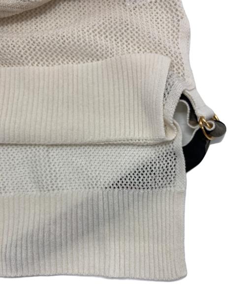 BLUE LABEL CRESTBRIDGE（ブルーレーベルクレストブリッジ）BLUE LABEL CRESTBRIDGE (ブルーレーベルクレストブリッジ) リネンブレンドメッシュニット ホワイト サイズ:38の古着・服飾アイテム