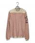 GUCCI（グッチ）の古着「Embroidered Striped Cotton And Cashmere-Blend Sweater」｜アイボリー×レッド