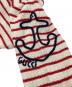 中古・古着 GUCCI (グッチ) Embroidered Striped Cotton And Cashmere-Blend Sweater アイボリー×レッド サイズ:XS：20000円