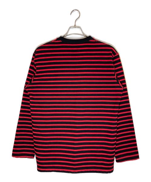 Engineered Garments（エンジニアド ガーメンツ）Engineered Garments (エンジニアド ガーメンツ) ボーダースウェット ブラック×レッド サイズ:Sの古着・服飾アイテム