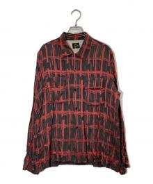 Needles（ニードルズ）の古着「CUT OFF BOTTOM CLASSIC SHIRT」｜グレー×レッド