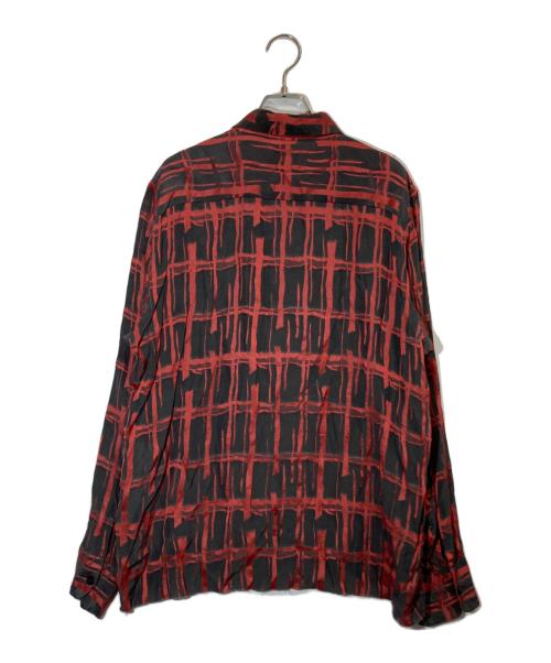 Needles（ニードルズ）Needles (ニードルズ) CUT OFF BOTTOM CLASSIC SHIRT グレー×レッド サイズ:Mの古着・服飾アイテム