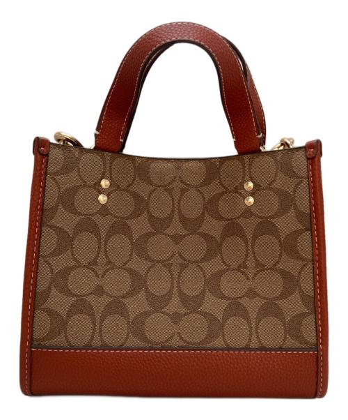 COACH（コーチ）COACH (コーチ) PEANUTS (ピーナッツ) デンプシー トート 22・シグネチャー キャンバス・パッチ ブラウンの古着・服飾アイテム