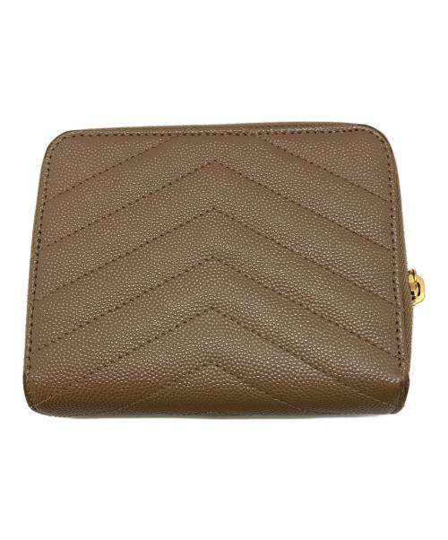 Saint Laurent Paris（サンローランパリ）Saint Laurent Paris (サンローランパリ) モノグラム コンパクト ジップアラウンド ウォレット ベージュの古着・服飾アイテム