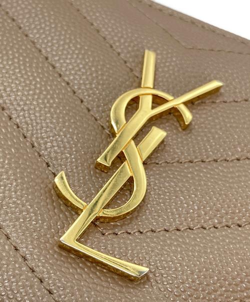 Saint Laurent Paris（サンローランパリ）Saint Laurent Paris (サンローランパリ) モノグラム コンパクト ジップアラウンド ウォレット ベージュの古着・服飾アイテム