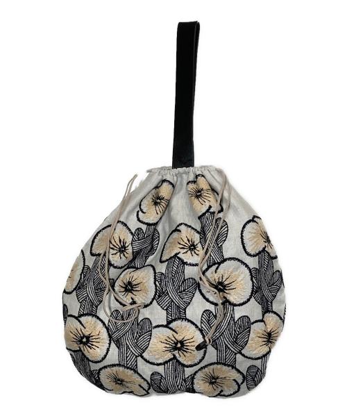 mina perhonen（ミナ ペルホネン）mina perhonen (ミナ ペルホネン) hanakaze pear bag ブラック×ホワイトの古着・服飾アイテム