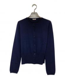MIU MIU（ミュウミュウ）の古着「ラウンドネックカーディガン」｜ネイビー