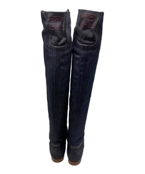 CHANEL（シャネル）CHANEL (シャネル) デニムロングブーツ インディゴ サイズ:36　1/2の古着・服飾アイテム