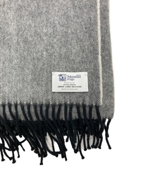 JOHNSTONS OF ELGIN（ジョンストンズオブエルガン）JOHNSTONS OF ELGIN (ジョンストンズオブエルガン) green label relaxing (グリーンレーベルリラクシング) ヘリンボーン大判ストール グレー サイズ:-の古着・服飾アイテム