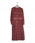 Diagramダイアグラム）の古着「ツイードプリントワンピース」｜レッド