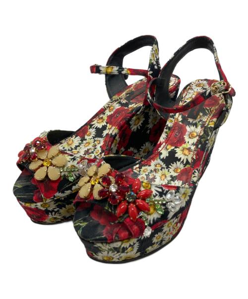 DOLCE & GABBANA（ドルチェ＆ガッバーナ）DOLCE & GABBANA (ドルチェ＆ガッバーナ) フラワービジューサンダル マルチカラー サイズ:-の古着・服飾アイテム