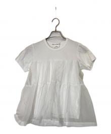 COMME des GARCONS GIRL（コムデギャルソンガール）の古着「チュールドッキングtシャツ」｜ホワイト