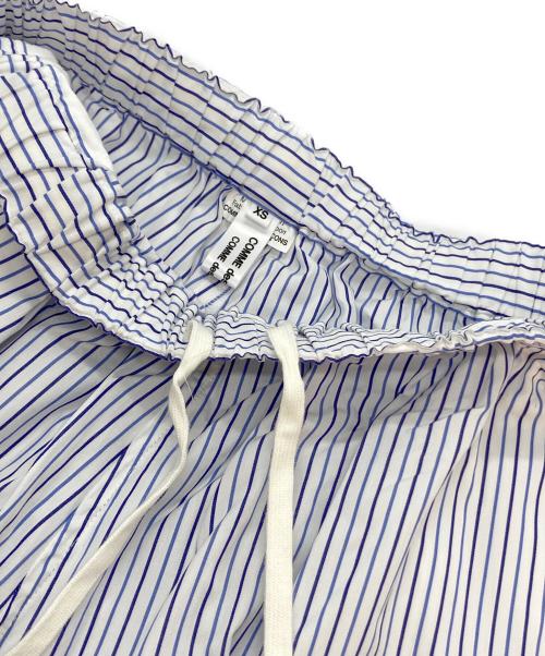 COMME des GARCONS COMME des GARCONS（コムデギャルソン コムデギャルソン）COMME des GARCONS COMME des GARCONS (コムデギャルソン コムデギャルソン) ストライプサルエルパンツ ブルー×ホワイト サイズ:XSの古着・服飾アイテム