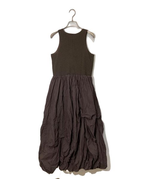 emmi（エミ）emmi (エミ) 膨れジャガードカットドッキングワンピース ブラウン サイズ:SIZE Freeの古着・服飾アイテム