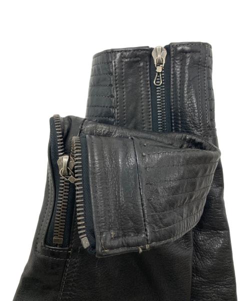 SHELLAC（シェラック）SHELLAC (シェラック) カウレザージャケット ブラック サイズ:44の古着・服飾アイテム