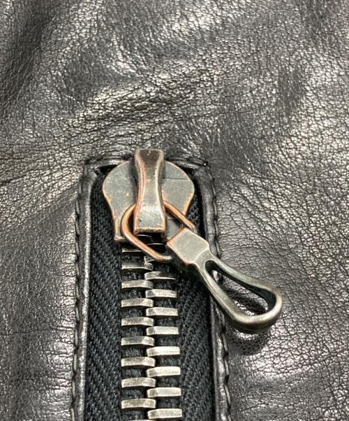 SHELLAC（シェラック）SHELLAC (シェラック) カウレザージャケット ブラック サイズ:44の古着・服飾アイテム