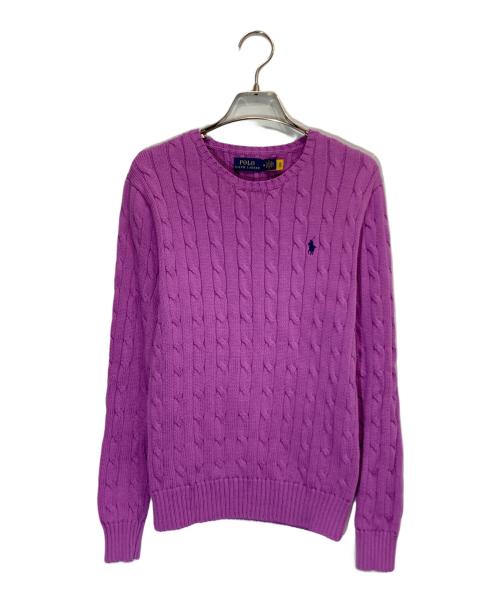 POLO RALPH LAUREN（ポロ・ラルフローレン）POLO RALPH LAUREN (ポロ・ラルフローレン) ケーブルニット パープル サイズ:Mの古着・服飾アイテム