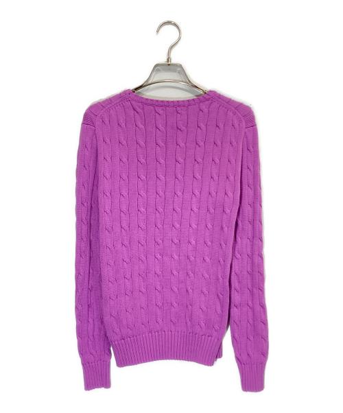 POLO RALPH LAUREN（ポロ・ラルフローレン）POLO RALPH LAUREN (ポロ・ラルフローレン) ケーブルニット パープル サイズ:Mの古着・服飾アイテム