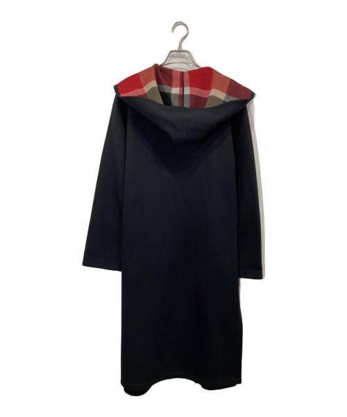 BLUE LABEL CRESTBRIDGE（ブルーレーベルクレストブリッジ）BLUE LABEL CRESTBRIDGE (ブルーレーベルクレストブリッジ) クレストブリッジチェックリバーシブルダンボールミディ丈コーディガン ブラック サイズ:38の古着・服飾アイテム