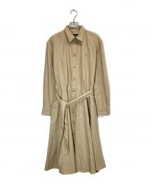 POLO RALPH LAUREN（ポロ・ラルフローレン）の古着「コットンベルテッドシャツドレス」｜ベージュ