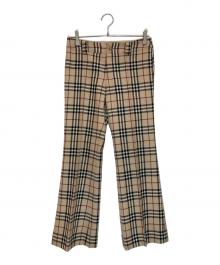 BURBERRY BLUE LABEL（バーバリー ブルー レーベル）の古着「ノバチェックフレアパンツ」｜ベージュ