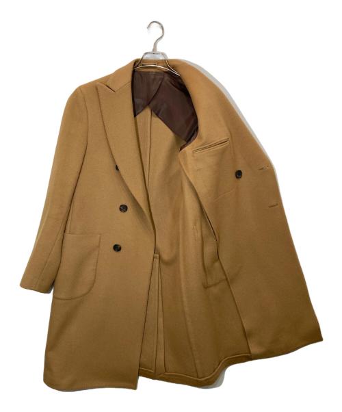LARDINI（ラルディーニ）LARDINI (ラルディーニ) ブートニエール ダブルブレスドウールコート ブラウン サイズ:46の古着・服飾アイテム