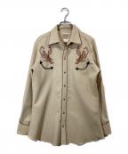 H BAR Cエイチバーシー）の古着「70'sイーグル刺繍ウエスタンシャツ」｜ベージュ
