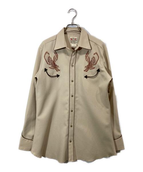 H BAR C（エイチバーシー）H BAR C (エイチバーシー) 70'sイーグル刺繍ウエスタンシャツ ベージュ サイズ:15 1/2の古着・服飾アイテム